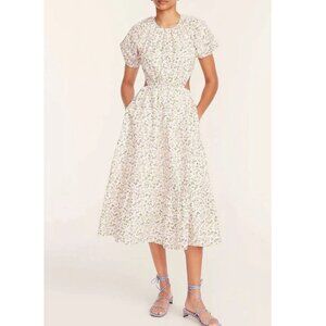 J.Crew Side-cutout Cotton Poplin Midi Dress in Meadow Floral Women's 22 2XL